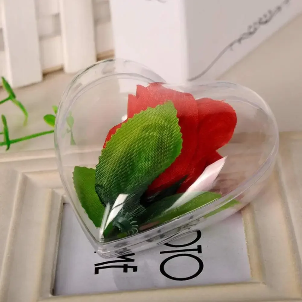 10pcs Transparent Open Plastic Christmas Ornament Ball Clear Bauble for Xmas Party Kids Gift Present Box Decorations