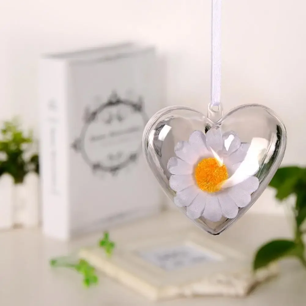 10pcs Transparent Open Plastic Christmas Ornament Ball Clear Bauble for Xmas Party Kids Gift Present Box Decorations
