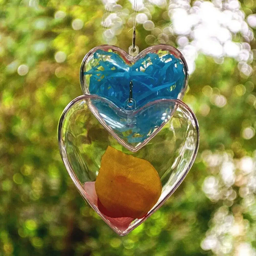 10pcs Transparent Open Plastic Christmas Ornament Ball Clear Bauble for Xmas Party Kids Gift Present Box Decorations