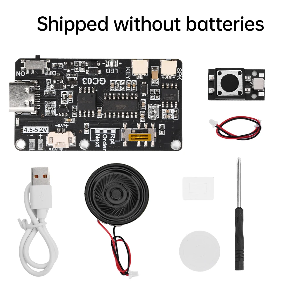 GC03 Recording Card Voice Recording Board Movement Creative Gift Box Christmas Birthday Card MP3Voice Module TYPE-C with Speaker