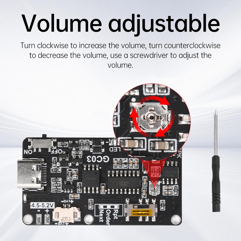 GC03 Recording Card Voice Recording Board Movement Creative Gift Box Christmas Birthday Card MP3Voice Module TYPE-C with Speaker