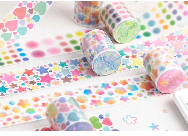 50mm*2m Cute Star pattern Washi Tape Adhesive Diary Sticker Masking Tapes Decorative Christmas DIY Creative Stationery Stickers