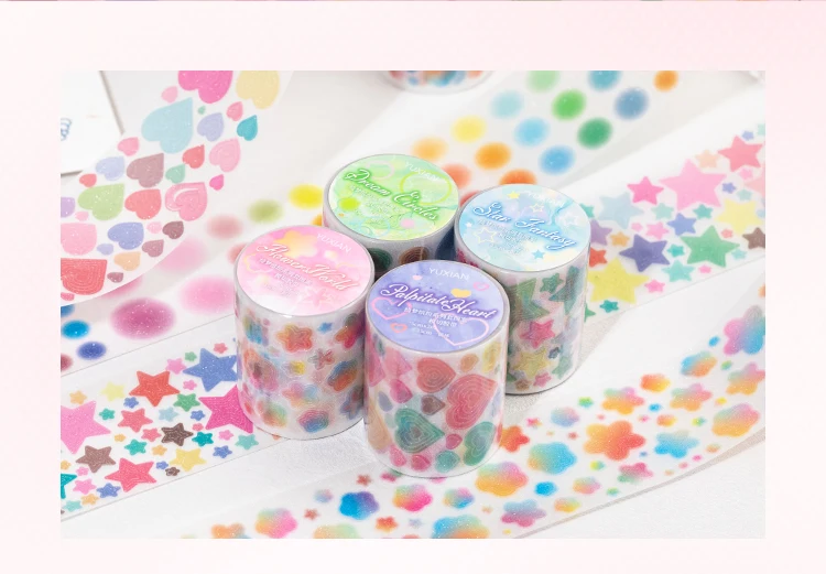 50mm*2m Cute Star pattern Washi Tape Adhesive Diary Sticker Masking Tapes Decorative Christmas DIY Creative Stationery Stickers