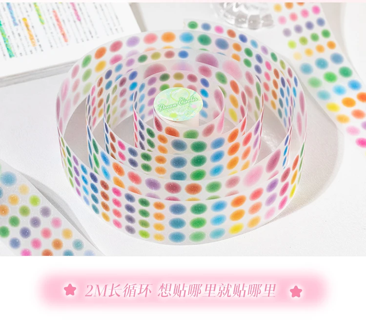 50mm*2m Cute Star pattern Washi Tape Adhesive Diary Sticker Masking Tapes Decorative Christmas DIY Creative Stationery Stickers