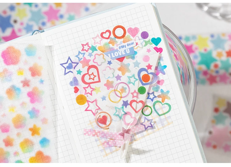 50mm*2m Cute Star pattern Washi Tape Adhesive Diary Sticker Masking Tapes Decorative Christmas DIY Creative Stationery Stickers