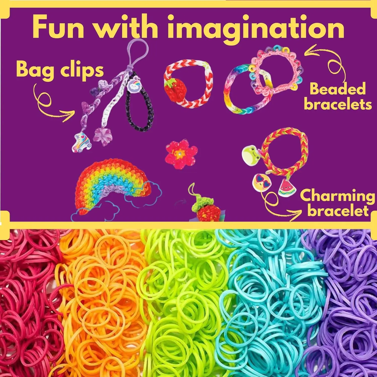 15000+ Rubber Band Bracelet Kit, Loom Bands Vibrant Colours with Storage Box, DIY Friendship Bracelet Making Kit Christmas Gift