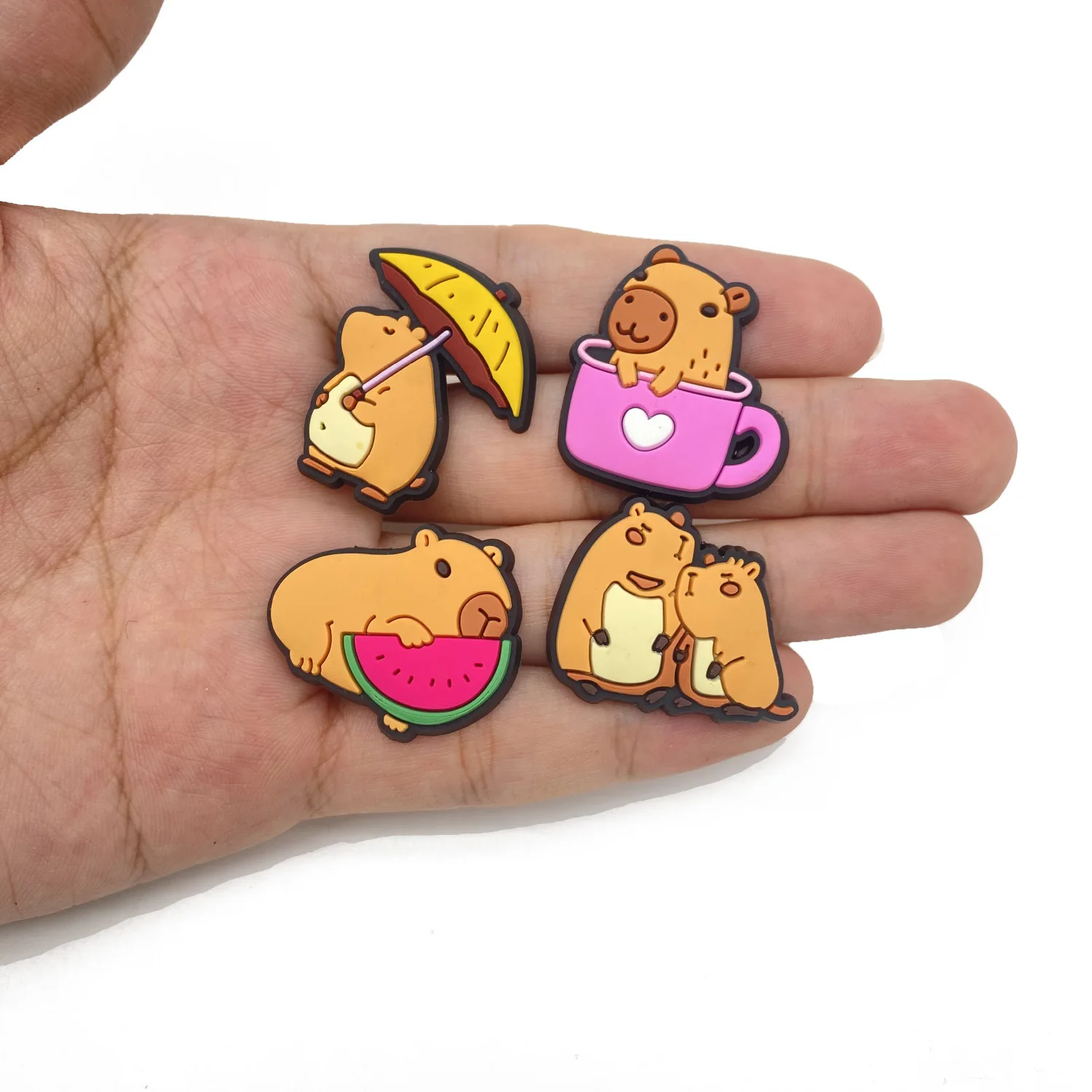 25Pcs Capybara Series Shoe Charms For Slides Sandals, PVC Shoe Decorations Accessories For Christmas Birthday Gift Party Favor