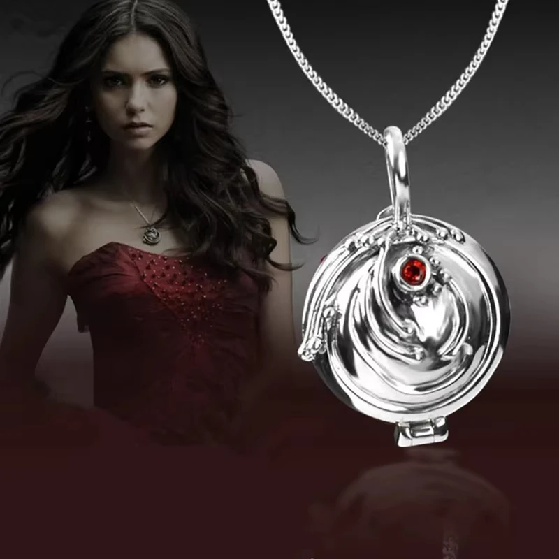 The Vampire Diaries Necklace Elena Gilbert Fashion Vervain Verbena Pendant Photo Locket Jewelry Men Women Christmas Party Gifts