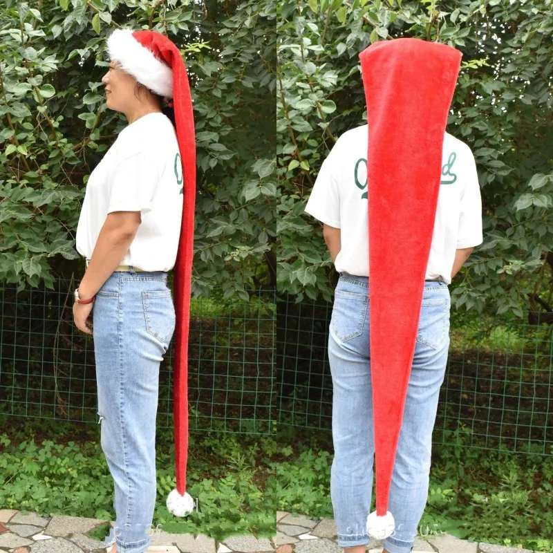 Extended Super Long Christmas Santa Hat Children Adults Christmas Xmas Cap Gifts New Year Festival Holiday Party Supplies Props