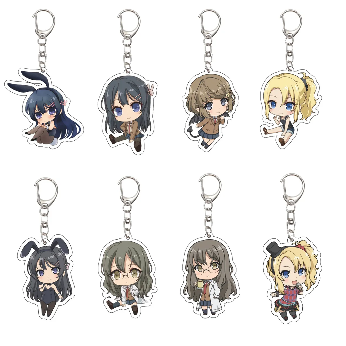 Gifts/55MM Anime ‌Rascal Does Not Dream of Bunny Girl Senpai‌  Keychain  Sakurajima Mai/ Koga Tomoe Key Chain Christmas Gifts