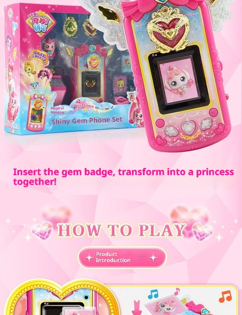 Original Catch Teenieping Sparkling Gem Series Mobile Phone Set Toy Talking Cute Capable Producing Sound Scene Christmas Gift
