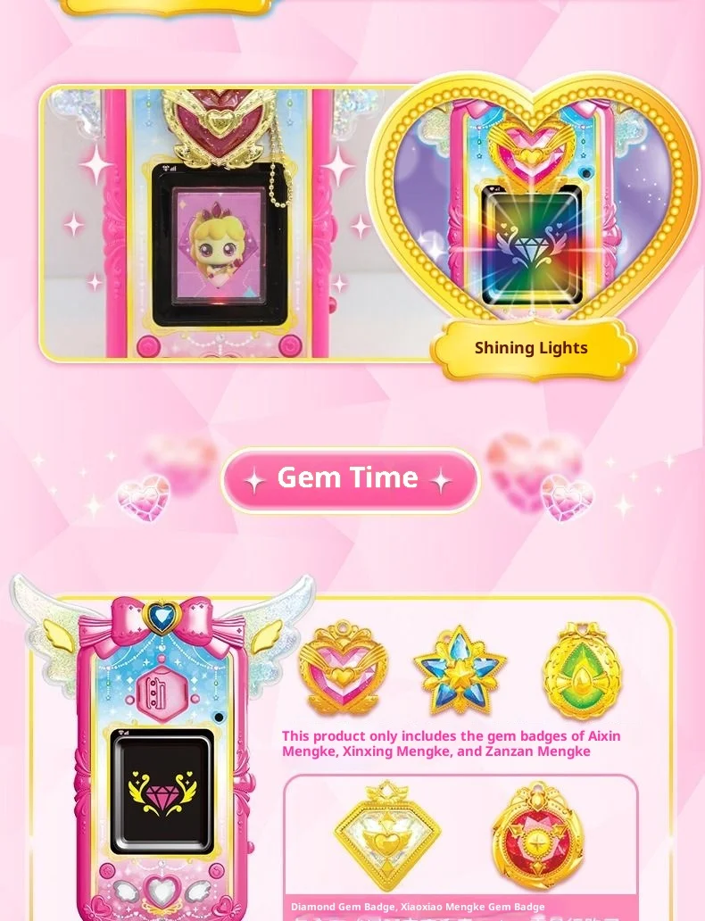 Original Catch Teenieping Sparkling Gem Series Mobile Phone Set Toy Talking Cute Capable Producing Sound Scene Christmas Gift