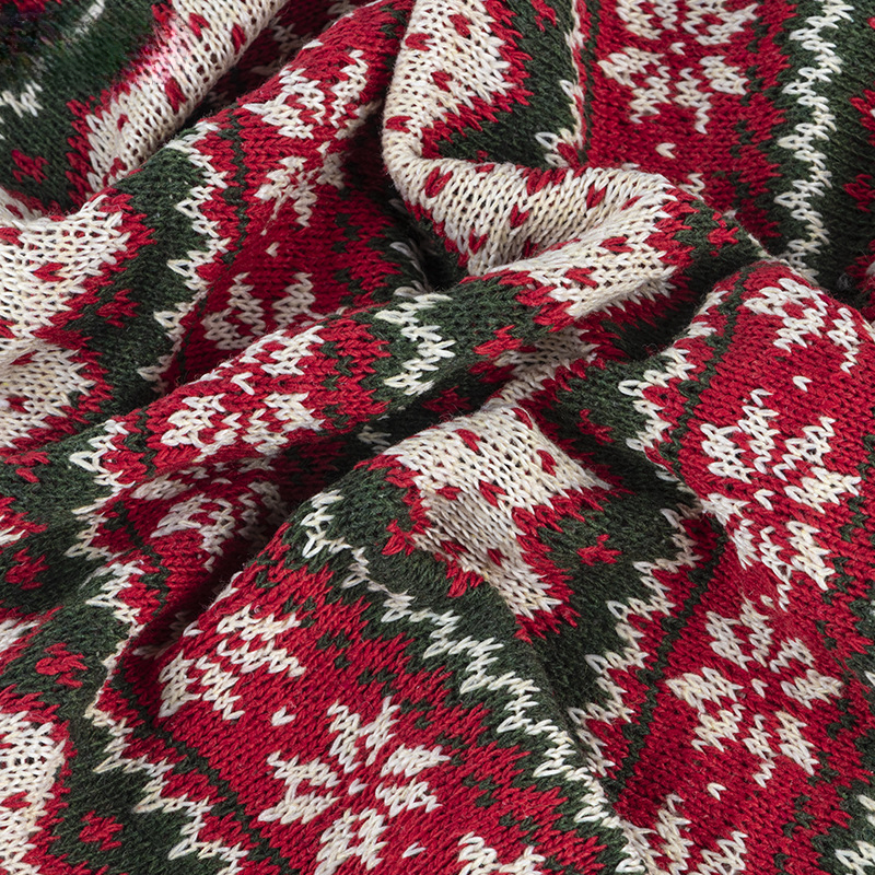 150x45cm Sweater Knit Fabric Snow Jacquard Polyester Fabric Christmas Tree Skirt Pillow Decoration Cloth Crafts Toy DIY Material