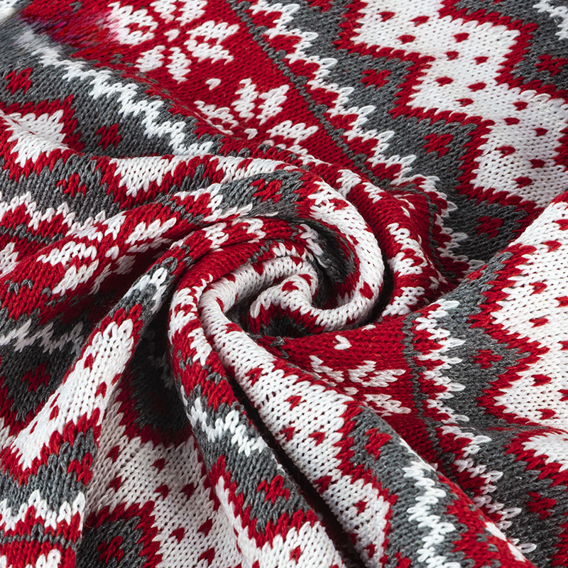 150x45cm Sweater Knit Fabric Snow Jacquard Polyester Fabric Christmas Tree Skirt Pillow Decoration Cloth Crafts Toy DIY Material