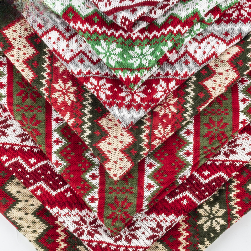 150x45cm Sweater Knit Fabric Snow Jacquard Polyester Fabric Christmas Tree Skirt Pillow Decoration Cloth Crafts Toy DIY Material