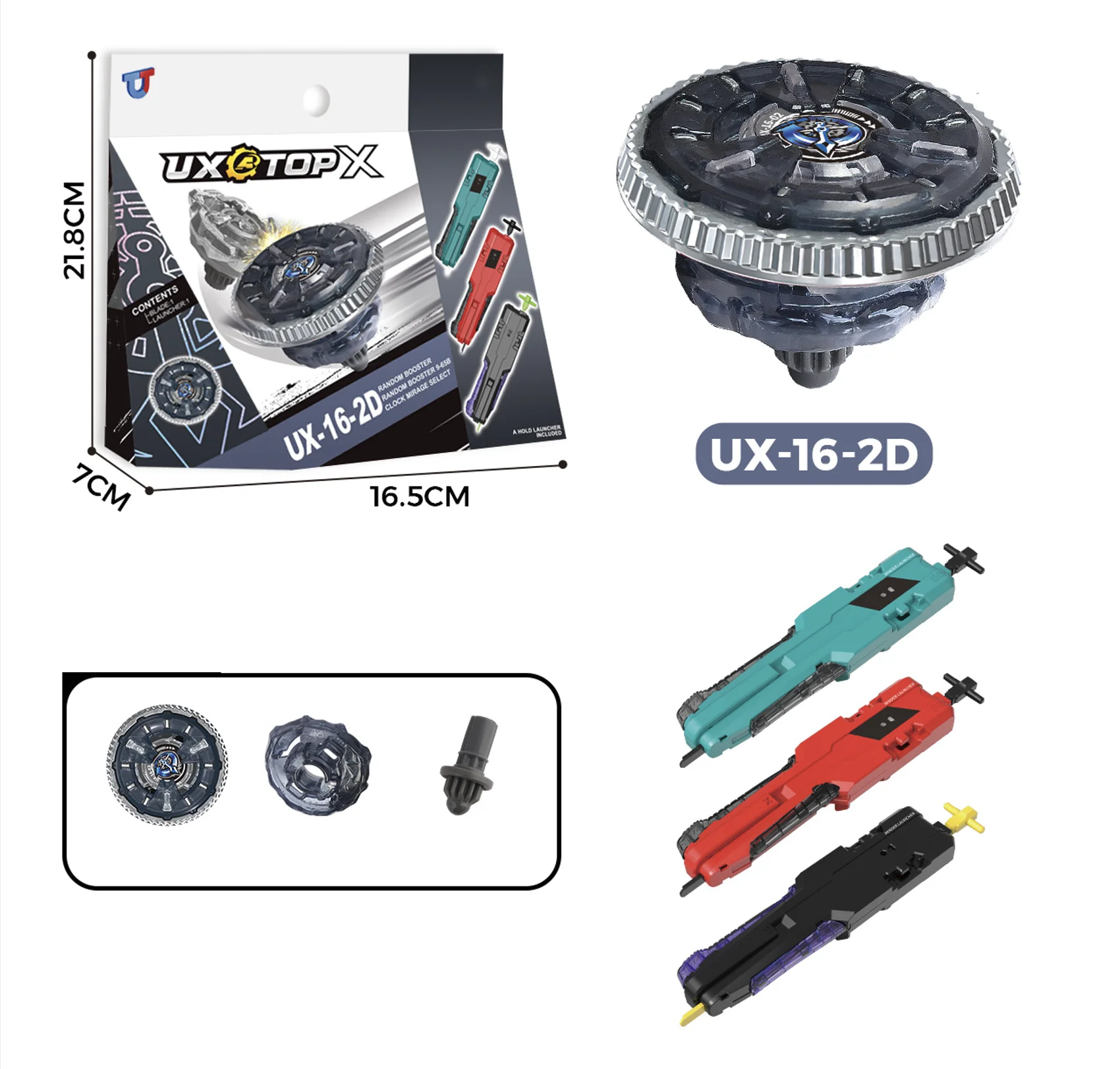 BEY X UX-16 Clock Mirage Booster Gyro Spinning Toy Battle Top with Launcher New in Box Christmas Holiday Gift for Boys
