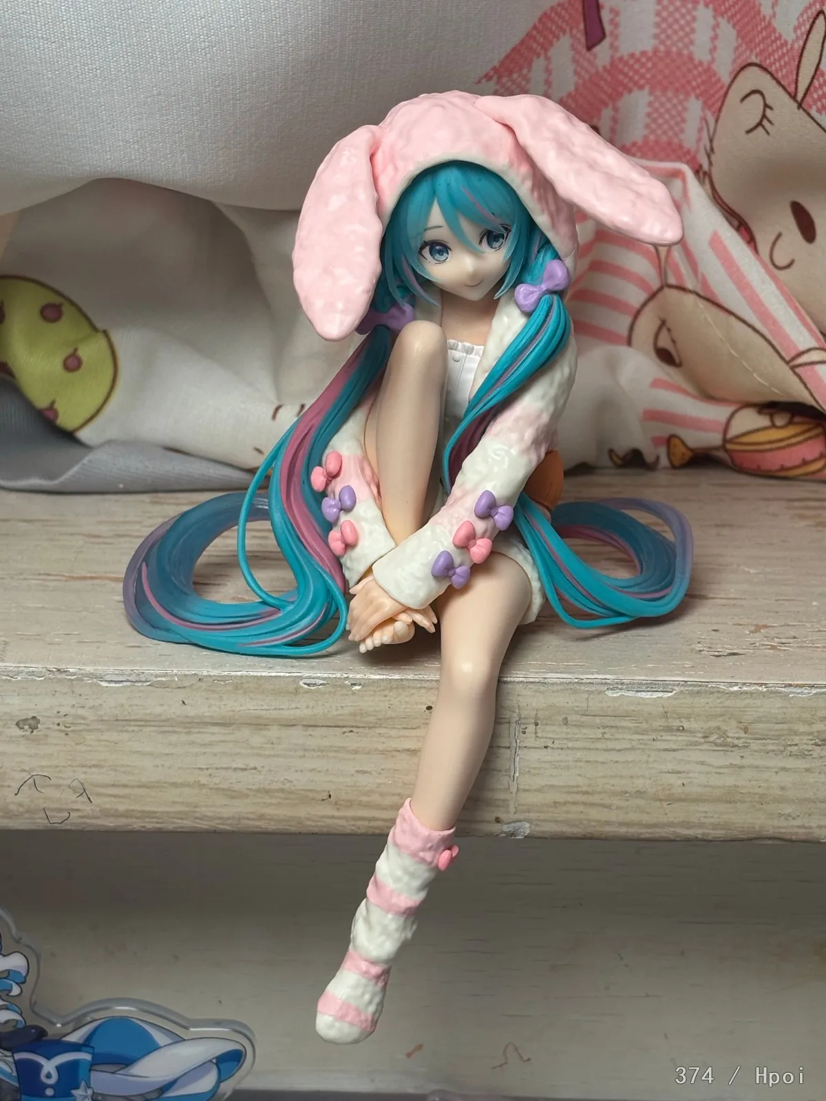 New In Stock Hatsune Miku Rabbit Ear Pajamas Collectible Anime Action Kwaii Miku Figures Model Toys Christmas Gifts
