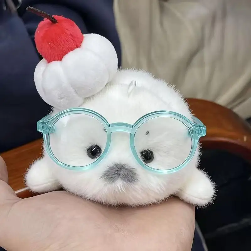 ★▲Cartoon Cute Plush Seal Keychain White Seal Pendant Fashion Stuffed Doll Keyring Backpack Hanging Decoration Christmas Gift