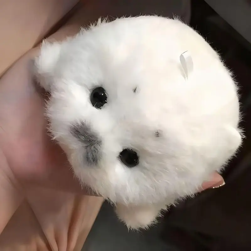 ★▲Cartoon Cute Plush Seal Keychain White Seal Pendant Fashion Stuffed Doll Keyring Backpack Hanging Decoration Christmas Gift