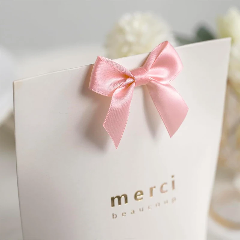 10/30/50Pcs Handmade Bow With Adhesive Back for Christmas Gift Box Flower Decoration Handmade DIY Clothing Accessories