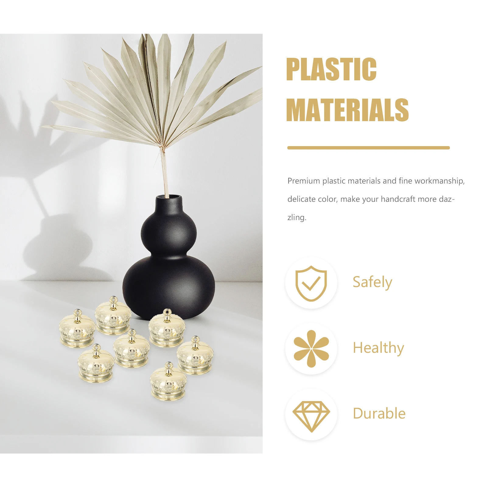 50 Pcs Premium Plastic Craftsmanship Toy Diy Ball Caps Christmas naments Hanging Fittings Handcraft Accessory Pendant End Caps