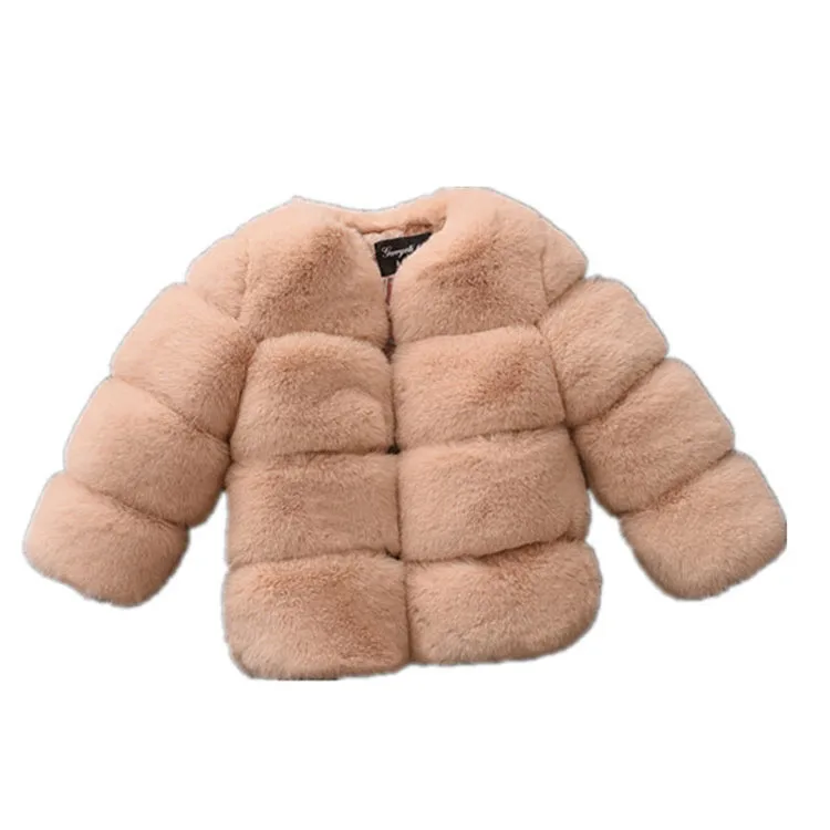 Girls Faux Fur Coat Winter Children Girls Long Sleeve Christmas Jacket Warm Kids Girls Coat Girls Outerwear Clothing