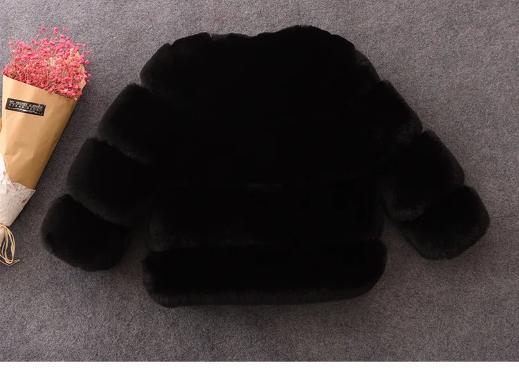 Girls Faux Fur Coat Winter Children Girls Long Sleeve Christmas Jacket Warm Kids Girls Coat Girls Outerwear Clothing