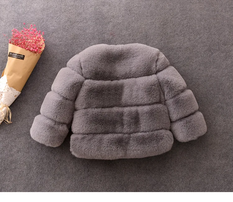 Girls Faux Fur Coat Winter Children Girls Long Sleeve Christmas Jacket Warm Kids Girls Coat Girls Outerwear Clothing