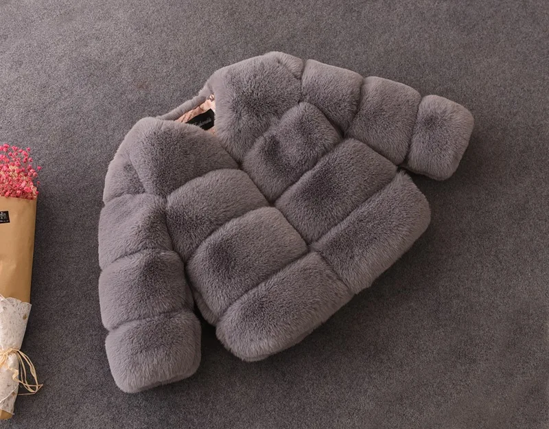 Girls Faux Fur Coat Winter Children Girls Long Sleeve Christmas Jacket Warm Kids Girls Coat Girls Outerwear Clothing