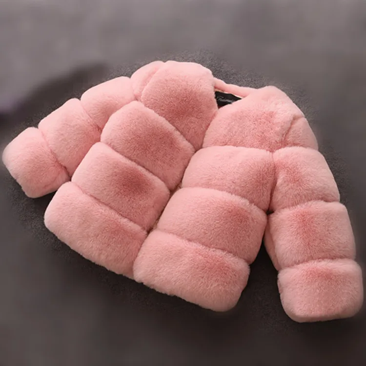 Girls Faux Fur Coat Winter Children Girls Long Sleeve Christmas Jacket Warm Kids Girls Coat Girls Outerwear Clothing