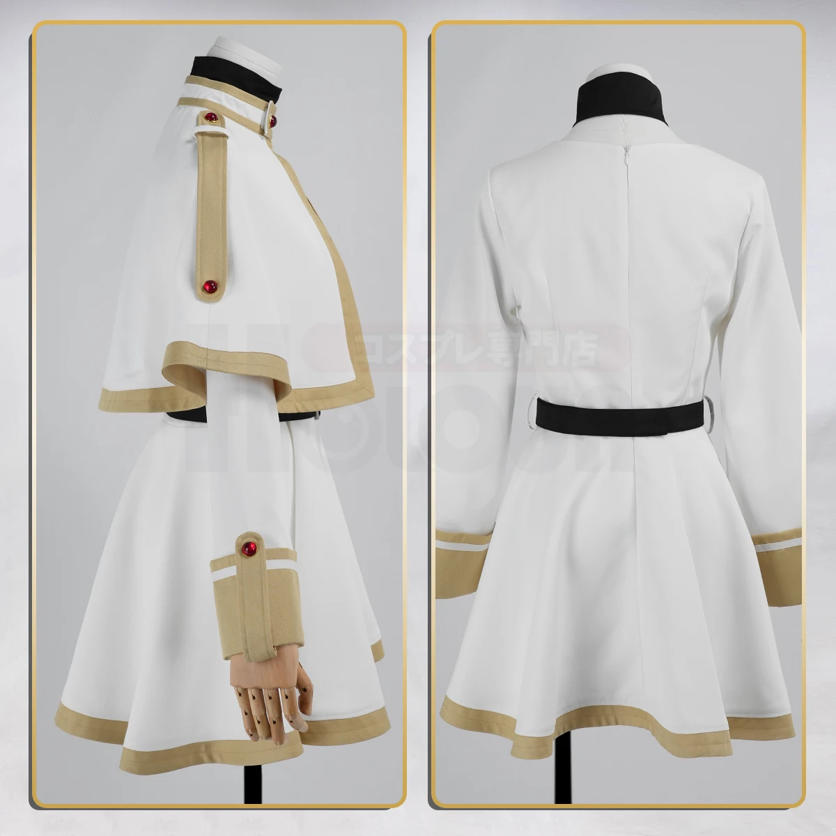 HOLOUN Frieren Beyond Journey's End Anime Frieren Cosplay Costume Shawl Cloak Dress Wig Grey Ponytail Rose Net Christmas