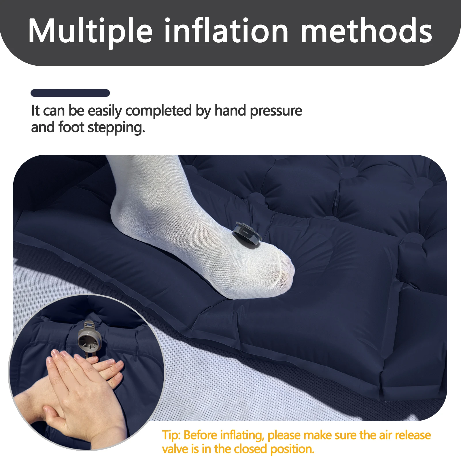 Cozy 10cm Thick Inflatable Mattress - Winter Insulated Camping Pad, Perfect Christmas Gift Idea for Family & Outdoor Adventures