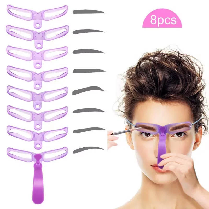 8-Piece Eyebrow Stencil and Tool Set for Creating Perfect Eyebrows at Home / Perfect Birthday/Christmas Gift