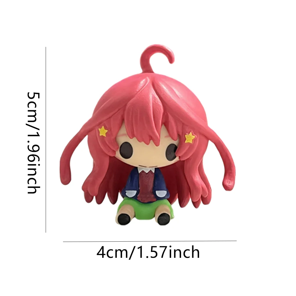 5Pcs/Set The Quintessential Quintuplets Mini Anime Girl Figure Kazuhana Nino Miku Nakano Shika May Christmas Birthday Gift