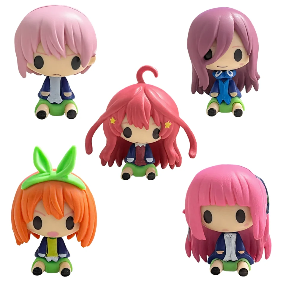 5Pcs/Set The Quintessential Quintuplets Mini Anime Girl Figure Kazuhana Nino Miku Nakano Shika May Christmas Birthday Gift