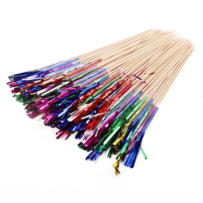 50Pcs Tassel Fireworks Cake Topper Cocktail Picks Dessert Food Fruit Toothpick for Wedding Birthday Party Decoration Christmas