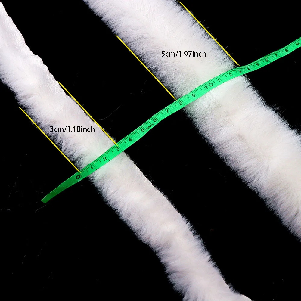 White Faux Fur Trim Ribbon Lace Fabric 3cm/5cm Artificial Fluffy Strip Trimmings DIY Lace Crafts Sewing Supplies Christmas Decor