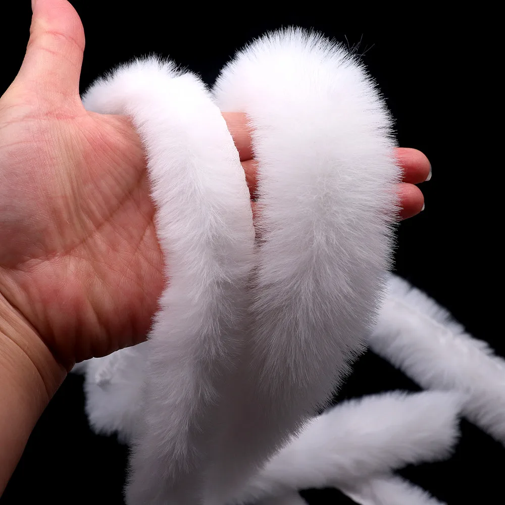 White Faux Fur Trim Ribbon Lace Fabric 3cm/5cm Artificial Fluffy Strip Trimmings DIY Lace Crafts Sewing Supplies Christmas Decor