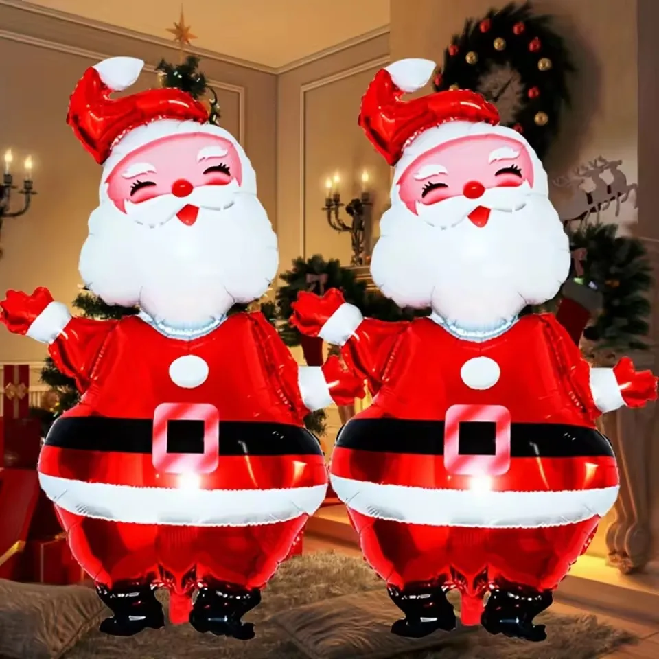 2pcs 119cm Christmas Balloon Large Santa Claus Decorative Balloon Aluminum Foil Balloon For Christmas Party Air Globos Supplies