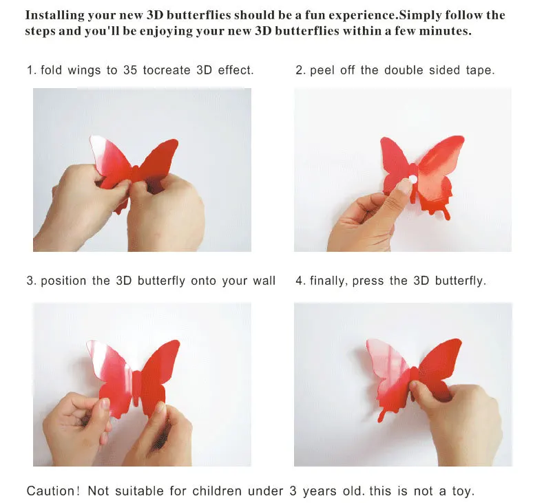 New 12/24pcs 3D Butterfly Wall Stickers Home Christmas Wedding Decoration Photography Props Magnetic Refrigerator Magnets