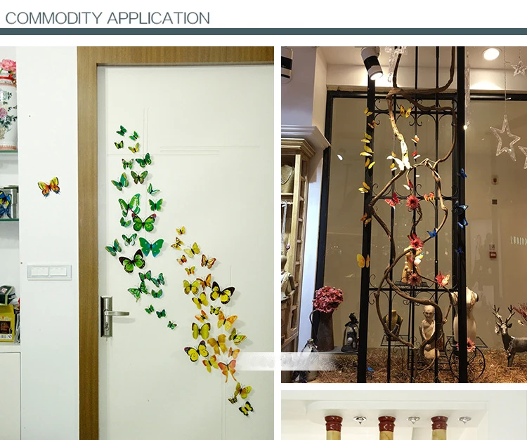 New 12/24pcs 3D Butterfly Wall Stickers Home Christmas Wedding Decoration Photography Props Magnetic Refrigerator Magnets