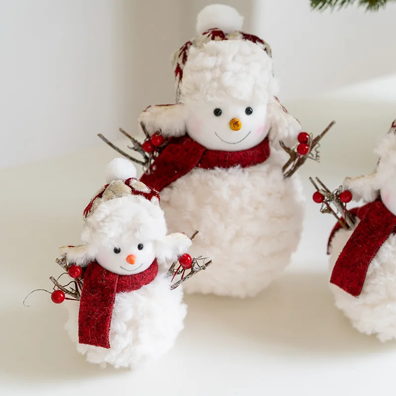Home Decoration New Plush Knitted Christmas Snowman Doll Ornament Christmas Desktop Atmosphere Ornament