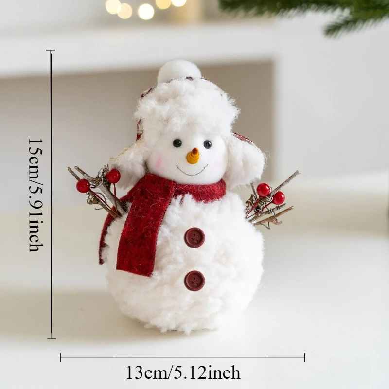Home Decoration New Plush Knitted Christmas Snowman Doll Ornament Christmas Desktop Atmosphere Ornament