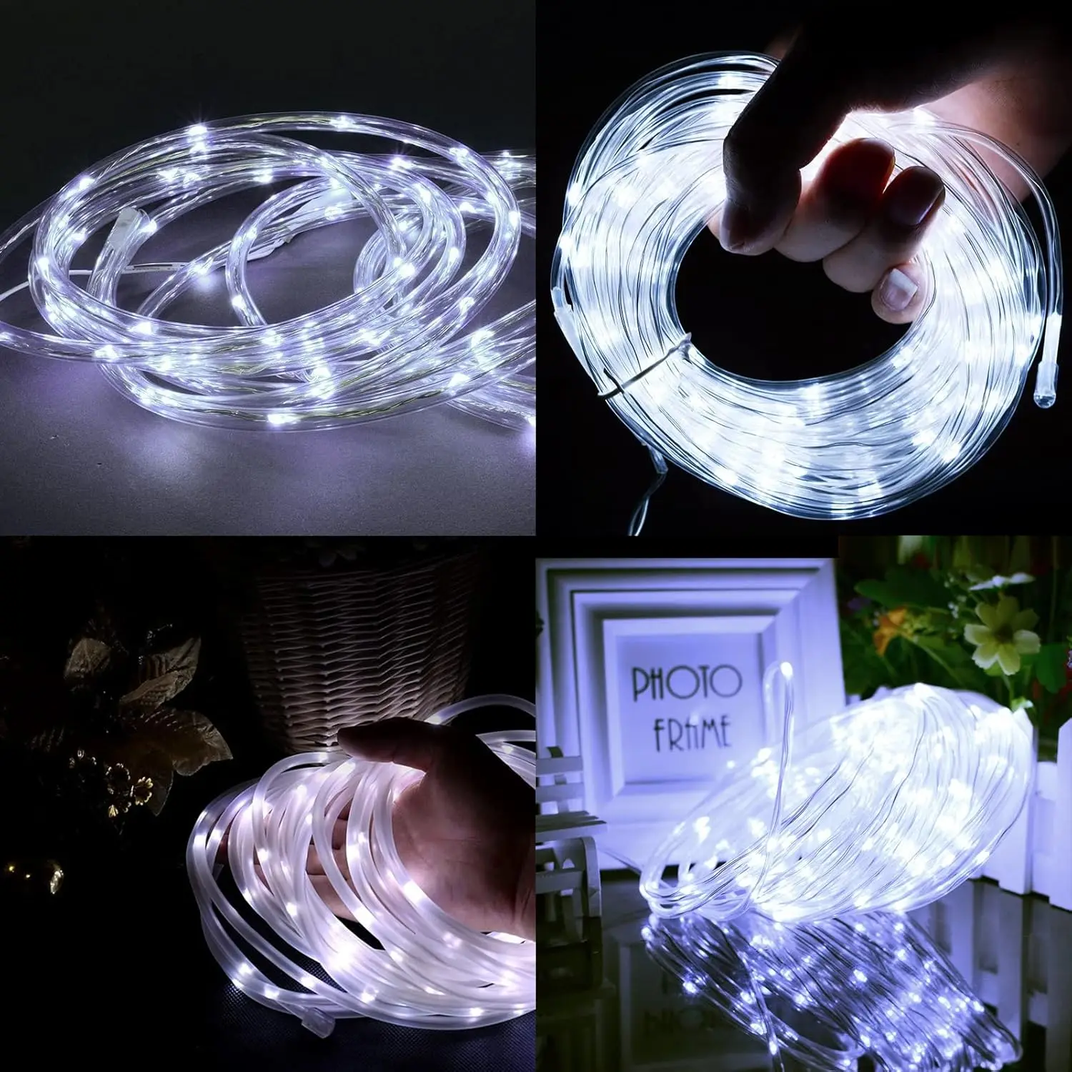 Solar PVC Tube Rope Led Fairy Light Outdoor Garden Christmas Decoration Xmas Tree Wedding LED Garland WaterProof String Lights