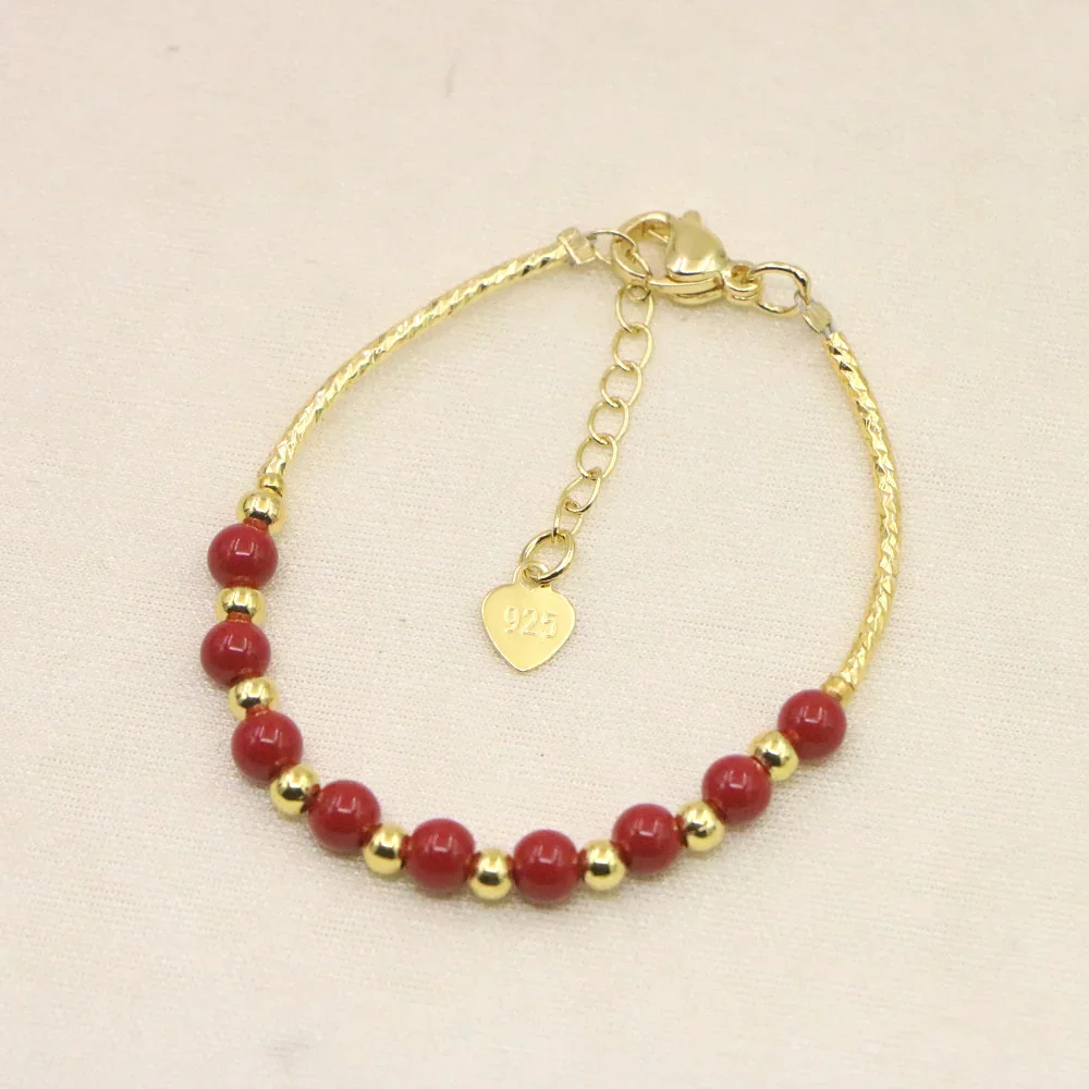 Charm Lovely Red Bracelet Baby Girls Lobster Clasp Pearl Beads Accessories Girls Yoga Christmas Wedding Gift Jewelry Fashion