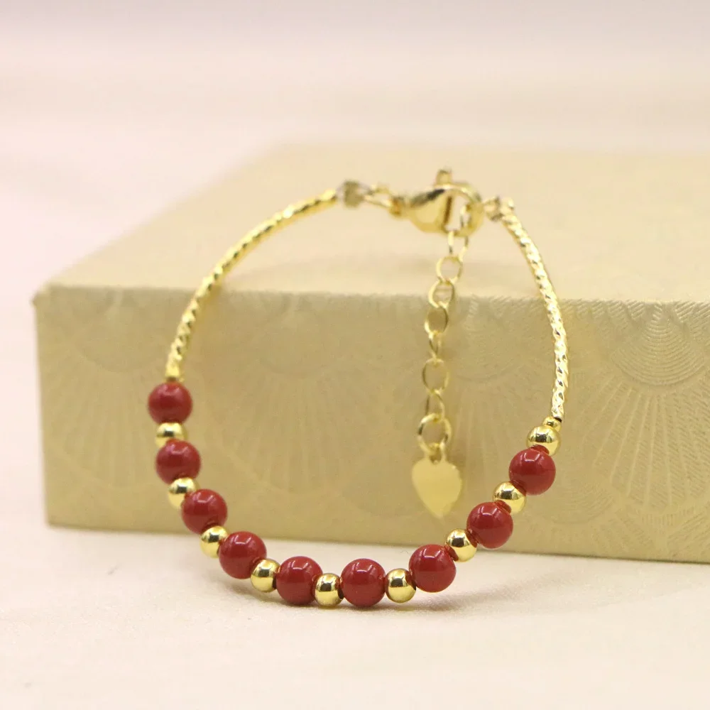 Charm Lovely Red Bracelet Baby Girls Lobster Clasp Pearl Beads Accessories Girls Yoga Christmas Wedding Gift Jewelry Fashion