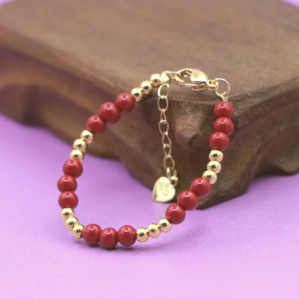 Charm Lovely Red Bracelet Baby Girls Lobster Clasp Pearl Beads Accessories Girls Yoga Christmas Wedding Gift Jewelry Fashion