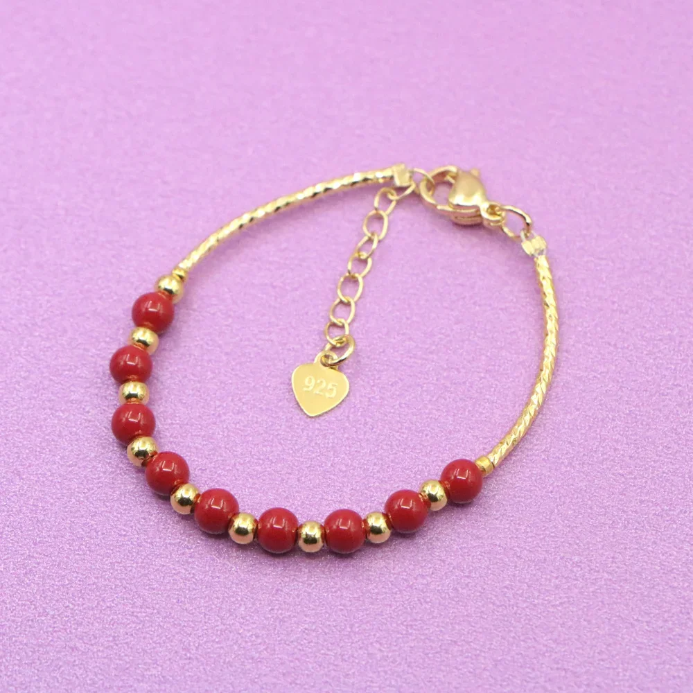 Charm Lovely Red Bracelet Baby Girls Lobster Clasp Pearl Beads Accessories Girls Yoga Christmas Wedding Gift Jewelry Fashion