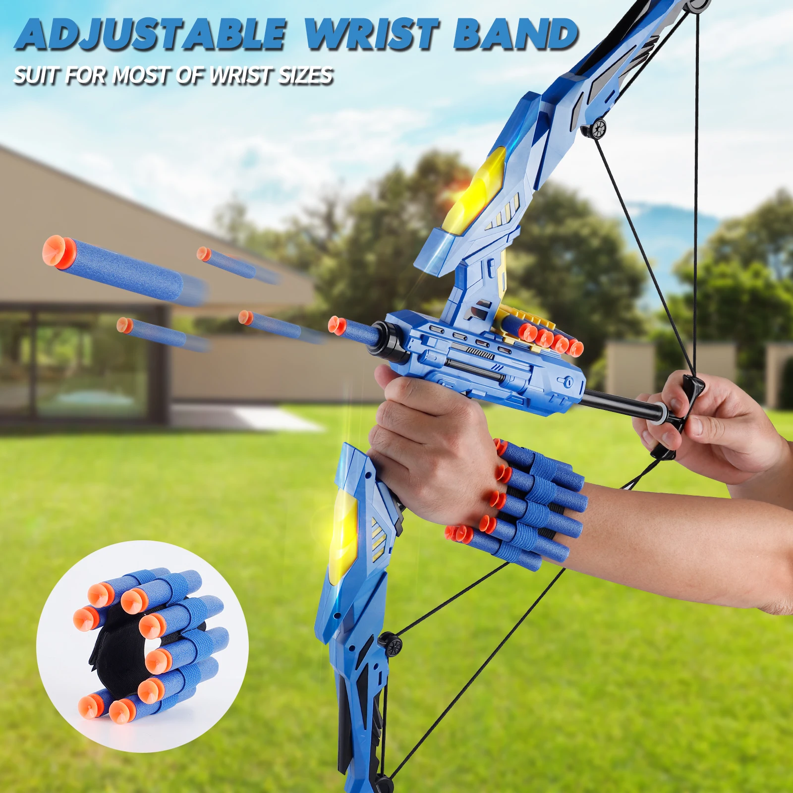 Kids Soft Dart Archery Set with LED Lights Indoor Outdoor Sports Gift for Boys And Girls. Halloween Christmas Thanksgiving