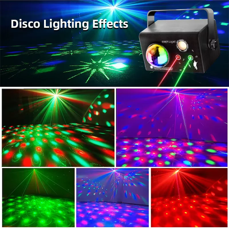 10W Party Lights Dj Stage Laser Disco Light Christmas Projector Sound Activated Dance Birthday Bar Wedding Decoration USB Lights